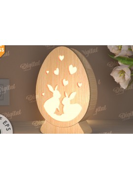 Σετ των 3 Intra απο ξύλο plywood 3mm-4mm πάχος - Πασχαλινό Φωτιστικό Αυγού LaserCut. Led Nightlight Δίασταση 15x15 cm INTRAFABR-115822816