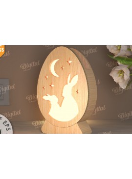 Σετ των 2 Intra απο ξύλο plywood 3mm-4mm πάχος - Πασχαλινό Φωτιστικό Αυγού LaserCut. Led Nightlight Δίασταση 15x15 cm INTRAFABR-115822915