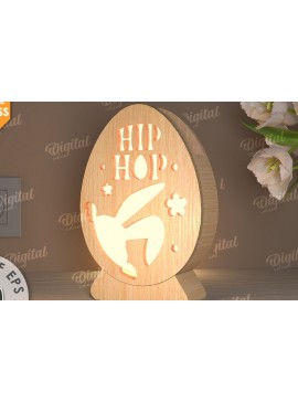 Σετ των 3 Intra απο ξύλο plywood 3mm-4mm πάχος - Πασχαλινό Φωτιστικό Αυγού LaserCut. Led Nightlight Δίασταση 15x15 cm INTRAFABR-115823071