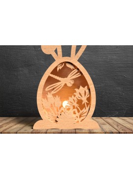 Σετ των 2 Intra απο ξύλο plywood 3mm-4mm πάχος - Easter Egg Lantern -  κοπής με λέιζερ  Δίασταση 15x15 cm INTRAFABR-117469122