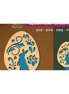 Σετ των 3 Intra απο ξύλο plywood 3mm-4mm πάχος - Διακόσμηση πασχαλινών αυγών κοπής με λέιζερ 3 Δίασταση 20x20 cm INTRAFABR-114792371