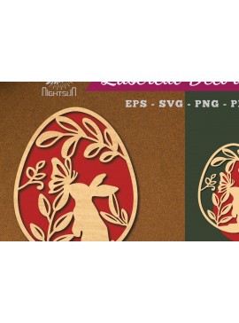 Σετ των 3 Intra απο ξύλο plywood 3mm-4mm πάχος - Διακόσμηση πασχαλινών αυγών κοπής με λέιζερ 5 Δίασταση 20x20 cm INTRAFABR-114792418