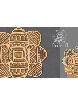 Σετ των 3 Intra απο ξύλο plywood 3mm-4mm πάχος - Διακόσμηση πασχαλινών αυγών κοπής με λέιζερ 6 Δίασταση 20x20 cm INTRAFABR-118736574