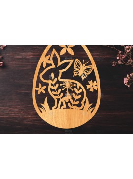 Σετ των 2 Intra απο ξύλο plywood 3mm-4mm πάχος -  κοπής με λέιζερ πασχαλινό αυγό Δίασταση 15x15 cm INTRAFABR-116667980