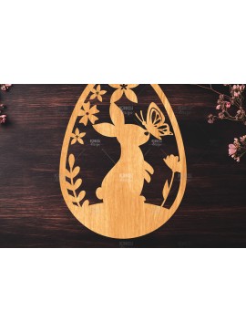 Σετ των 2 Intra απο ξύλο plywood 3mm-4mm πάχος -  κοπής με λέιζερ πασχαλινό αυγό Δίασταση 15x15 cm INTRAFABR-116668091