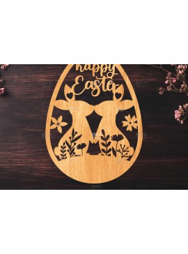 Σετ των 2 Intra απο ξύλο plywood 3mm-4mm πάχος -  κοπής με λέιζερ πασχαλινό αυγό Δίασταση 15x15 cm INTRAFABR-116668124