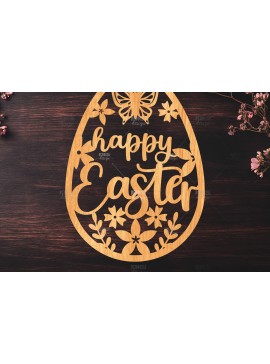 Σετ των 2 Intra απο ξύλο plywood 3mm-4mm πάχος -  κοπής με λέιζερ πασχαλινό αυγό Δίασταση 15x15 cm INTRAFABR-116668161