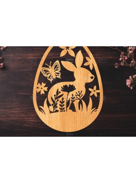 Σετ των 2 Intra απο ξύλο plywood 3mm-4mm πάχος -  κοπής με λέιζερ πασχαλινό αυγό Δίασταση 15x15 cm INTRAFABR-116666984