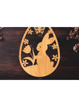 Σετ των 2 Intra απο ξύλο plywood 3mm-4mm πάχος -  κοπής με λέιζερ πασχαλινό αυγό Δίασταση 15x15 cm INTRAFABR-116667885