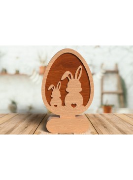 Σετ των 3 Intra απο ξύλο plywood 3mm-4mm πάχος -  κοπής με λέιζερ Πασχαλινό αυγό  Δίασταση 6x6 cm INTRAFABR-116139512