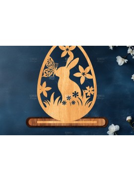 Σετ των 2 Intra απο ξύλο plywood 3mm-4mm πάχος - Στάση κοπής πασχαλινών αυγών με λέιζερ  Δίασταση 15x15 cm INTRAFABR-116905250