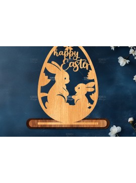 Σετ των 2 Intra απο ξύλο plywood 3mm-4mm πάχος - Στάση κοπής πασχαλινών αυγών με λέιζερ  Δίασταση 15x15 cm INTRAFABR-116904889