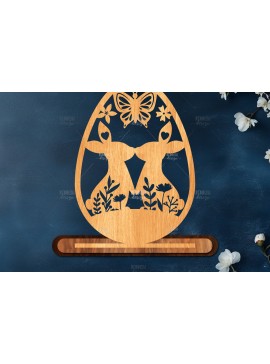 Σετ των 2 Intra απο ξύλο plywood 3mm-4mm πάχος - Στάση κοπής πασχαλινών αυγών με λέιζερ  Δίασταση 15x15 cm INTRAFABR-116905085