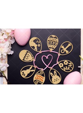 Σετ των 2 Intra απο ξύλο plywood 3mm-4mm πάχος - Πασχαλινό αυγό κοπής με λέιζερ  Δίασταση 15x15 cm INTRAFABR-94152256