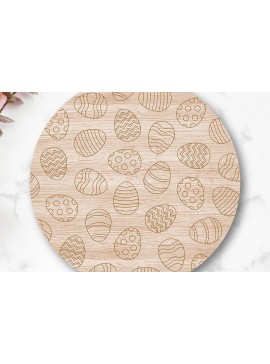 Σετ των 2 Intra απο ξύλο plywood 3mm-4mm πάχος - Μοτίβο βαθμολογίας λέιζερ πασχαλινών αυγών Δίασταση 20x20 cm INTRAFABR-117300599