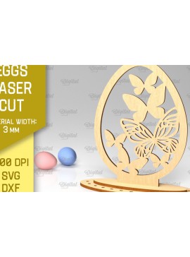 Σετ των 2 Intra απο ξύλο plywood 3mm-4mm πάχος - Πασχαλινό αυγό με λέιζερ. 3D Πασχαλινή διακόσμηση  Δίασταση 15x15 cm INTRAFABR-88589805