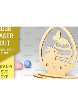 Σετ των 3 Intra απο ξύλο plywood 3mm-4mm πάχος - Πασχαλινό αυγό με λέιζερ. 3D Πασχαλινή διακόσμηση  Δίασταση 15x15 cm INTRAFABR-88589853