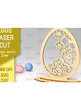 Σετ των 2 Intra απο ξύλο plywood 3mm-4mm πάχος - Πασχαλινό αυγό με λέιζερ. 3D Πασχαλινή διακόσμηση  Δίασταση 15x15 cm INTRAFABR-88589589
