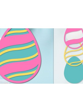 Σετ των 2 Intra απο ξύλο plywood 3mm-4mm πάχος - με στρώσεις πασχαλινών αυγών Δίασταση 20x20 cm INTRAFABR-115684802