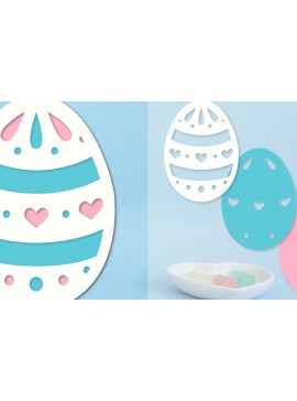 Σετ των 2 Intra απο ξύλο plywood 3mm-4mm πάχος - Πασχαλινό αυγό με στρώσεις Papercut  Δίασταση 15x15 cm INTRAFABR-91569715