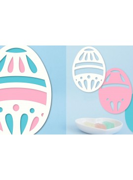 Σετ των 2 Intra απο ξύλο plywood 3mm-4mm πάχος - Πασχαλινό αυγό με στρώσεις Papercut  Δίασταση 15x15 cm INTRAFABR-91569735