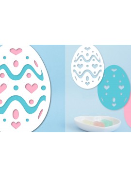 Σετ των 2 Intra απο ξύλο plywood 3mm-4mm πάχος - Πασχαλινό αυγό με στρώσεις Papercut  Δίασταση 15x15 cm INTRAFABR-91569805