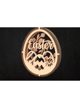 Intra απο ξύλο plywood 3mm-4mm πάχος - Πασχαλινό αυγό ορεινή σκηνή  Δίασταση 30x20 cm INTRAFABR-114078049