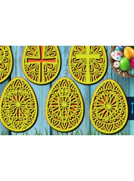 Σετ των 2 Intra απο ξύλο plywood 3mm-4mm πάχος - Πασχαλινό Αυγό Πολυστρωματικό  Cut Bundle Δίασταση 15x15 cm INTRAFABR-24947414