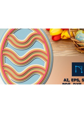 Σετ των 2 Intra απο ξύλο plywood 3mm-4mm πάχος - Πασχαλινό αυγό Πολυστρωματικό  κοπής  Δίασταση 15x15 cm INTRAFABR-24756327