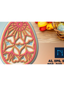 Σετ των 2 Intra απο ξύλο plywood 3mm-4mm πάχος - Πασχαλινό αυγό Πολυστρωματικό  κοπής  Δίασταση 15x15 cm INTRAFABR-24757036