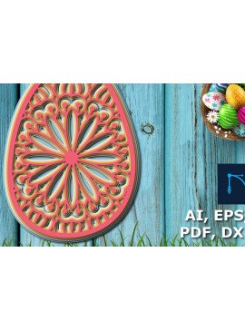 Σετ των 2 Intra απο ξύλο plywood 3mm-4mm πάχος - Πασχαλινό αυγό Πολυστρωματικό  κοπής  Δίασταση 15x15 cm INTRAFABR-24758218