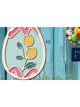 Σετ των 2 Intra απο ξύλο plywood 3mm-4mm πάχος - Πασχαλινό αυγό Πολυστρωματικό  κοπής  Δίασταση 15x15 cm INTRAFABR-24850304