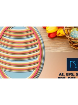 Σετ των 3 Intra απο ξύλο plywood 3mm-4mm πάχος - Πασχαλινό αυγό Πολυστρωματικό  κοπής  Δίασταση 15x15 cm INTRAFABR-24756067