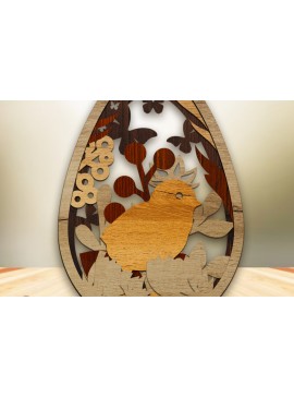 Σετ των 3 Intra απο ξύλο plywood 3mm-4mm πάχος - Πρότυπο κοπής λέιζερ πολλαπλών στρωμάτων Πασχαλινό αυγό Δίασταση 4x5 cm INTRAFABR-89212297