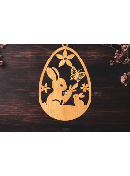 Σετ των 3 Intra απο ξύλο plywood 3mm-4mm πάχος -  κοπής με λέιζερ στολίδι Πασχαλινό αυγό Δίασταση 6x6 cm INTRAFABR-117278785