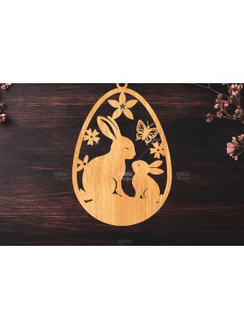 Σετ των 3 Intra απο ξύλο plywood 3mm-4mm πάχος -  κοπής με λέιζερ στολίδι Πασχαλινό αυγό Δίασταση 6x6 cm INTRAFABR-117278868