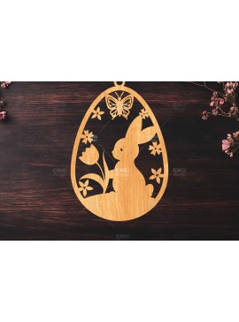 Σετ των 3 Intra απο ξύλο plywood 3mm-4mm πάχος -  κοπής με λέιζερ στολίδι Πασχαλινό αυγό Δίασταση 6x6 cm INTRAFABR-117278884