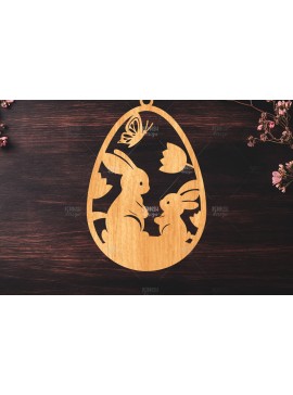 Σετ των 3 Intra απο ξύλο plywood 3mm-4mm πάχος -  κοπής με λέιζερ στολίδι Πασχαλινό αυγό Δίασταση 6x6 cm INTRAFABR-117278899