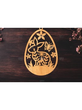 Σετ των 3 Intra απο ξύλο plywood 3mm-4mm πάχος -  κοπής με λέιζερ στολίδι Πασχαλινό αυγό Δίασταση 6x6 cm INTRAFABR-117278907