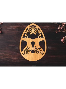 Σετ των 3 Intra απο ξύλο plywood 3mm-4mm πάχος -  κοπής με λέιζερ στολίδι Πασχαλινό αυγό Δίασταση 6x6 cm INTRAFABR-117279204