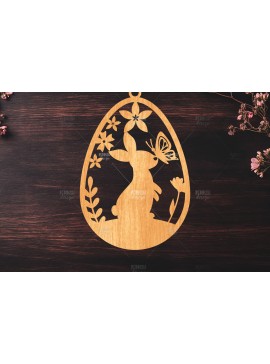 Σετ των 3 Intra απο ξύλο plywood 3mm-4mm πάχος -  κοπής με λέιζερ στολίδι Πασχαλινό αυγό Δίασταση 6x6 cm INTRAFABR-117279258