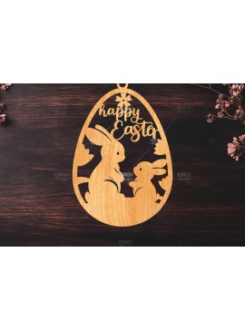 Σετ των 3 Intra απο ξύλο plywood 3mm-4mm πάχος -  κοπής με λέιζερ στολίδι Πασχαλινό αυγό Δίασταση 6x6 cm INTRAFABR-117279344