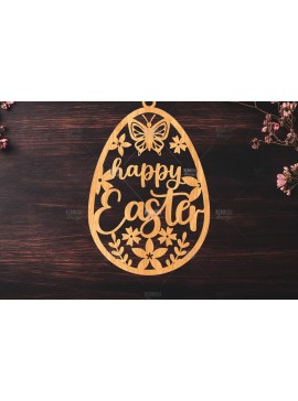 Σετ των 3 Intra απο ξύλο plywood 3mm-4mm πάχος -  κοπής με λέιζερ στολίδι Πασχαλινό αυγό Δίασταση 6x6 cm INTRAFABR-117279385