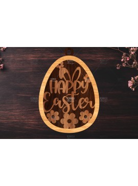 Σετ των 3 Intra απο ξύλο plywood 3mm-4mm πάχος -  κοπής με λέιζερ στολίδι Πασχαλινό αυγό Δίασταση 6x6 cm INTRAFABR-117337713