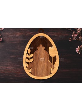 Σετ των 3 Intra απο ξύλο plywood 3mm-4mm πάχος -  κοπής με λέιζερ στολίδι Πασχαλινό αυγό Δίασταση 6x6 cm INTRAFABR-117337735