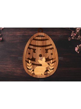 Σετ των 3 Intra απο ξύλο plywood 3mm-4mm πάχος -  κοπής με λέιζερ στολίδι Πασχαλινό αυγό Δίασταση 6x6 cm INTRAFABR-117337753