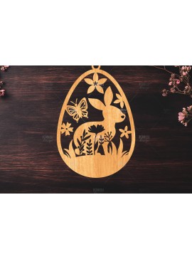 Σετ των 3 Intra απο ξύλο plywood 3mm-4mm πάχος -  κοπής με λέιζερ στολίδι Πασχαλινό αυγό Δίασταση 6x6 cm INTRAFABR-117278682