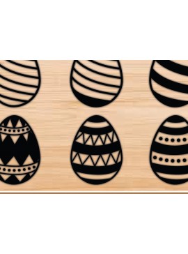 Σετ των 3 Intra απο ξύλο plywood 3mm-4mm πάχος - Πασχαλινά αυγά στολίδια  με λέιζερ Δίασταση 6x6 cm INTRAFABR-76879039
