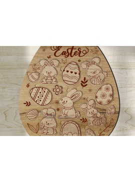 Σετ των 3 Intra απο ξύλο plywood 3mm-4mm πάχος - Πασχαλινό Αυγό - Παζλ για Παιδιά Δίασταση 5x6 cm INTRAFABR-118244852