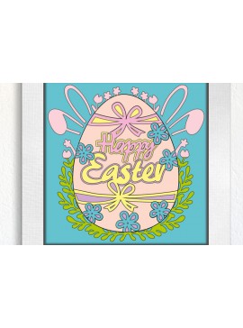 Σετ των 2 Intra απο ξύλο plywood 3mm-4mm πάχος - Easter Egg Shadowbox  Paper Project Δίασταση 15x15 cm INTRAFABR-103587694